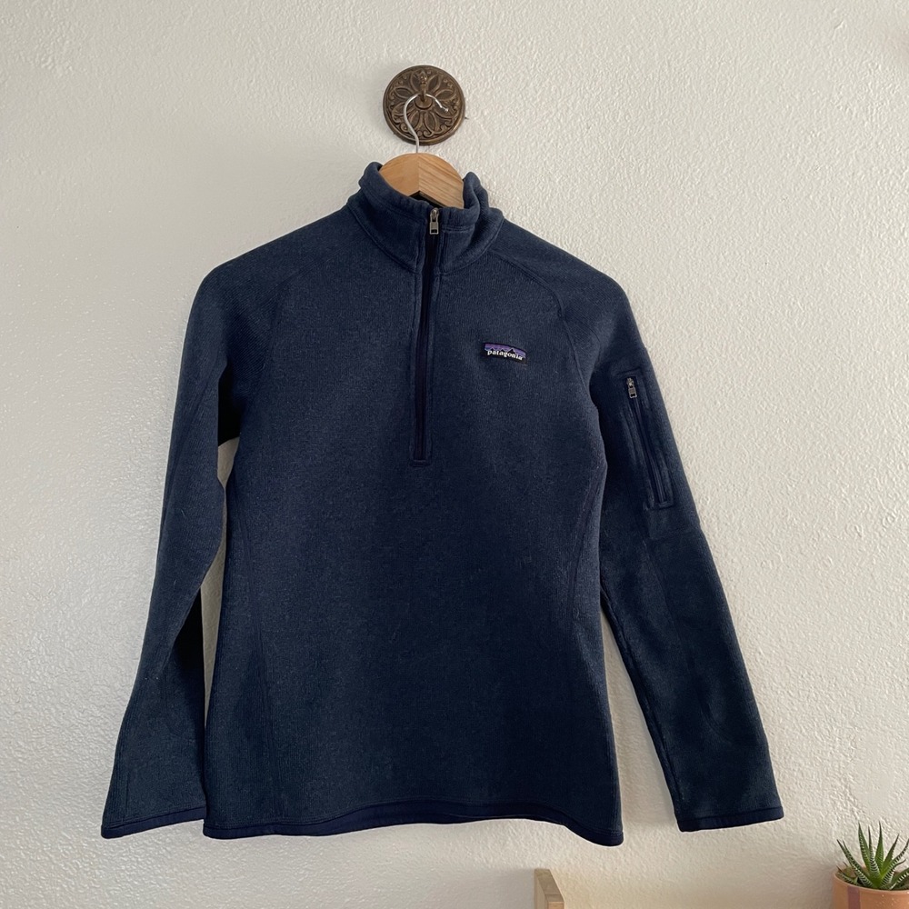 Patagonia Better Sweater 1/4 Zip Fleece Pullover Navy Blue Womens XS 25528